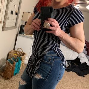 Short sleeve striped shirt